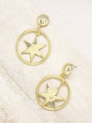 Dramatic Star Hoop 18k Gold Plated Earrings