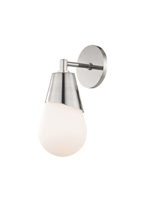 Cora 1 Light Wall Sconce - Polished Nickel