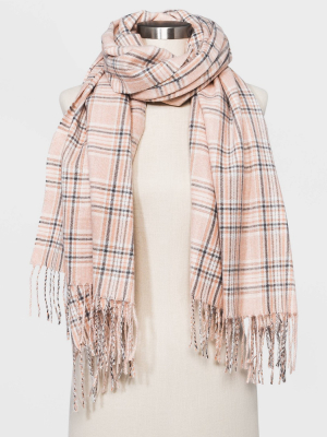 Women's Plaid Scarf - A New Day™ Tan