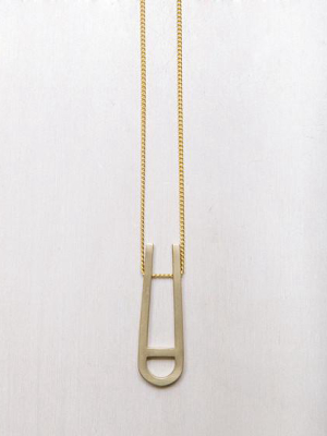 Brass Oblong Pendant