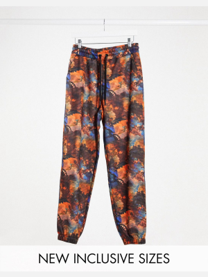 Collusion Unisex Oversized Sweatpants In All Over Print