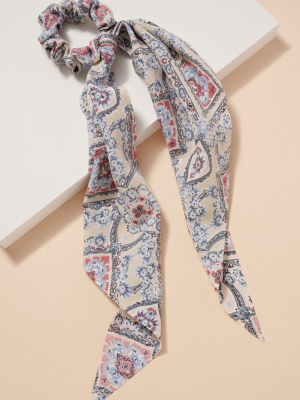 Floral Print Scarf Pony