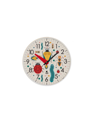 12.75" X 1.5" Bugs Quartz Movement Children's Wall Clock White Frame - By Chicago Lighthouse