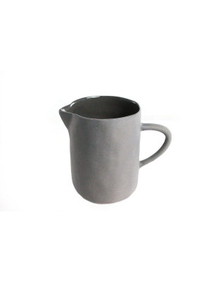 Stoneware Grey Cellar And Creamer