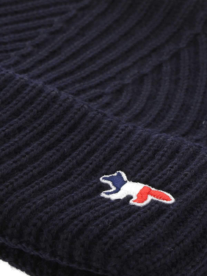 Maison Kitsuné Tricolor Fox Patch Beanie