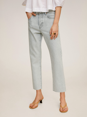 Straight Fit Cropped Jeans