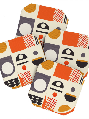 4pk Showmemars Mid-century Coasters - Society 6