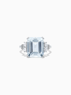 Effy Aquarius 14k White Gold Aquamarine And Diamond Ring, 5.05 Tcw