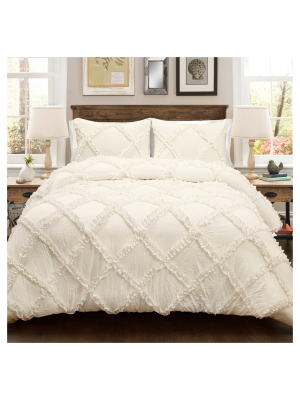 Ruffle Diamond Comforter Set - Lush Décor