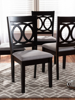 Set Of 4 Lenoir Finished Wood Dining Chairs Gray - Baxton Studio