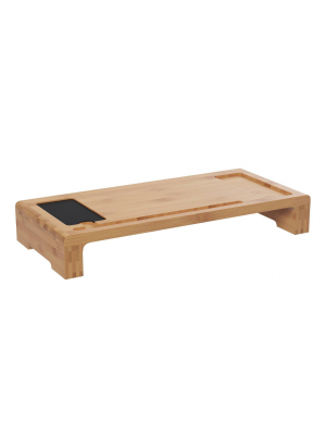 Bamboo Monitor Stand And Desk Organizer - Hastings Home