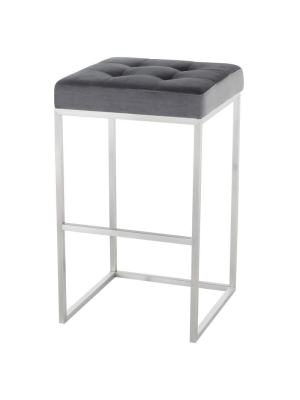 Nuevo Chi Bar Stool - Tarnished Silver