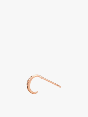 Pave Diamond Skinny Half Hoop Stud