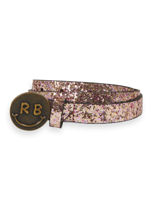 Glitter Belt With Happy Face Buckle