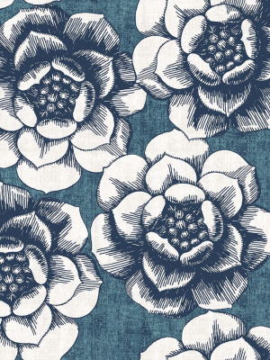 Fanciful Floral Wallpaper In Blue From The Moonlight Collection By Brewster Home Fashions