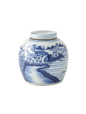 Landscape Lidded Jar