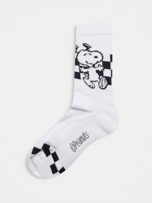Asos Design Sport Sock With Skating Snoopy