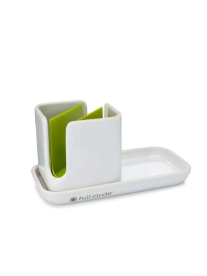 White Stash Modular Ceramic Sink Caddy