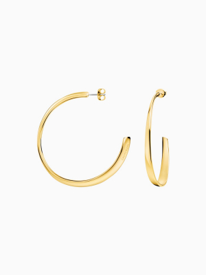 Groovy Yellow Gold Hoop Earrings