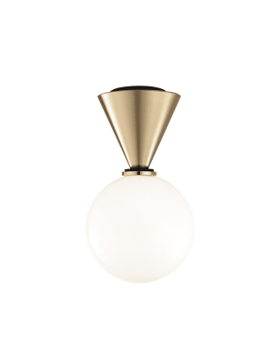 Piper 1 Light Small Flush Mount - Aged Brass/black