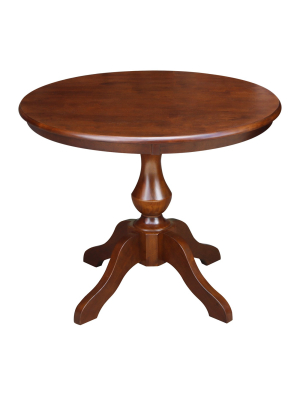 36" Opal Round Top Pedestal Table Espresso - International Concepts