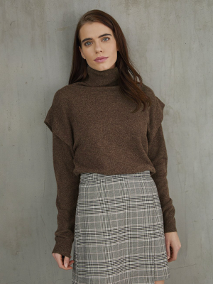 Flange Shoulder Turtleneck