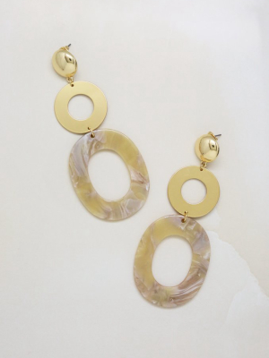 Lovely Resin Drop 18k Gold Plated Earrings