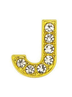 Pave Letter J - Gold Charm