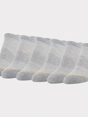 All Pro Women's 6pk Pack Aqua No Show Cush Athletic Socks - Gray 4-10