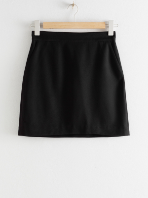 Twill Mini Pencil Skirt