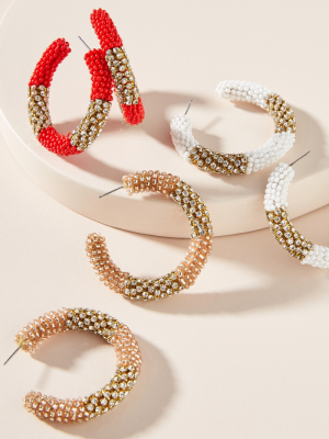 Deepa Beaded Sparkle Hoop Earrings