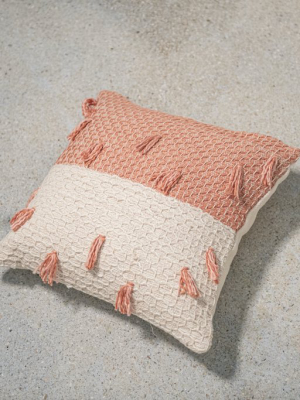 Diamond Guayaba Throw Pillow Cover With Tassels