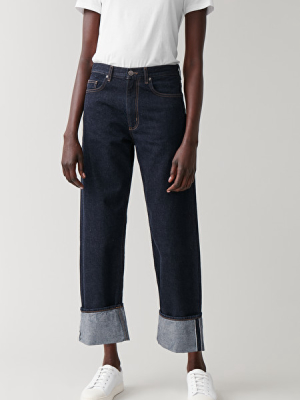 Straight Organic Cotton Turn-up Jeans