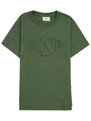 Fendi Kids Logo Embossed T-shirt