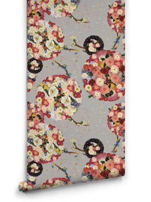 Flower Bomb Wallpaper In Grey From The Kingdom Home Collection By Milton & King