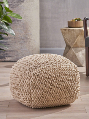 Elowski Knitted Pouf - Christopher Knight Home