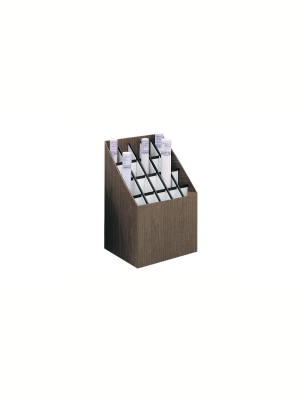 Wood Upright 20 Compartment Wood/fiber Box Ard Roll Files In Walnut Brown-scranton & Co