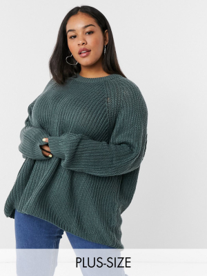 Only Curve Sweater In Green