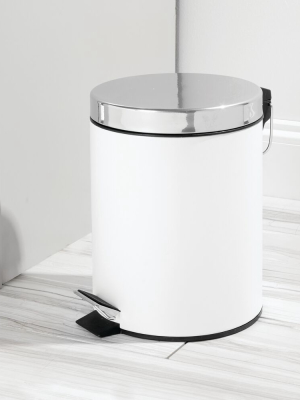 Mdesign Small Round Step Trash Can Garbage Bin, Removable Liner, 5l