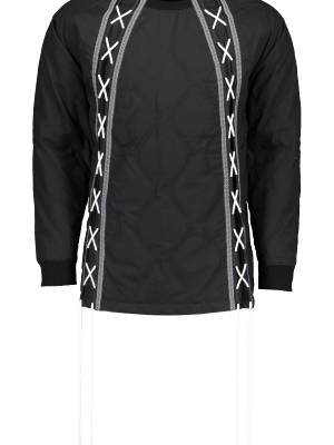 Primaloft Quilted Laced Up Sweatshirt Black