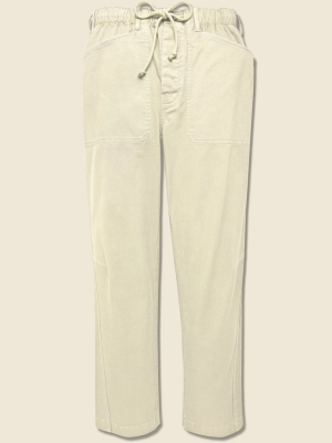 Pull On Button Fly Pants - Oat Milk