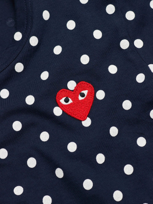 Polka Dot Red Heart Long Sleeve T-shirt