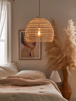 Swirling Rattan Pendant Light