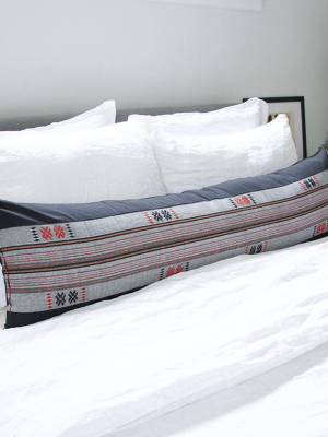 Mixed: Naga Tribal Extra Long Lumbar Pillow - Black, Red, Grey - 14x50 (final Sale)