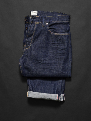 Straight Fit Selvedge Jean In Indigo Rinse