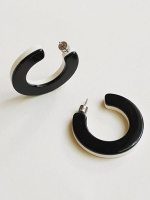 Black And Ivory Kate Hoops