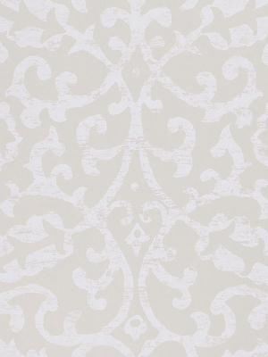 Brideshead Damask Wallpaper In Ivory From The Ashdown Collection By Nina Campbell For Osborne & Little