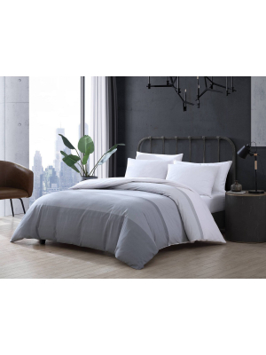 Tronka Stripe Duvet Cover Set Gray - City Scene