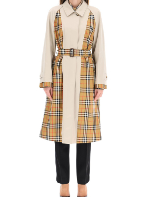 Burberry Guisley Vintage Check Printed Trench Coat