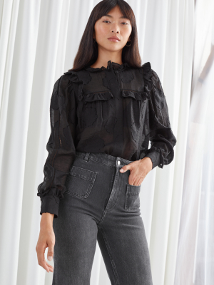 Jacquard Frill Blouse